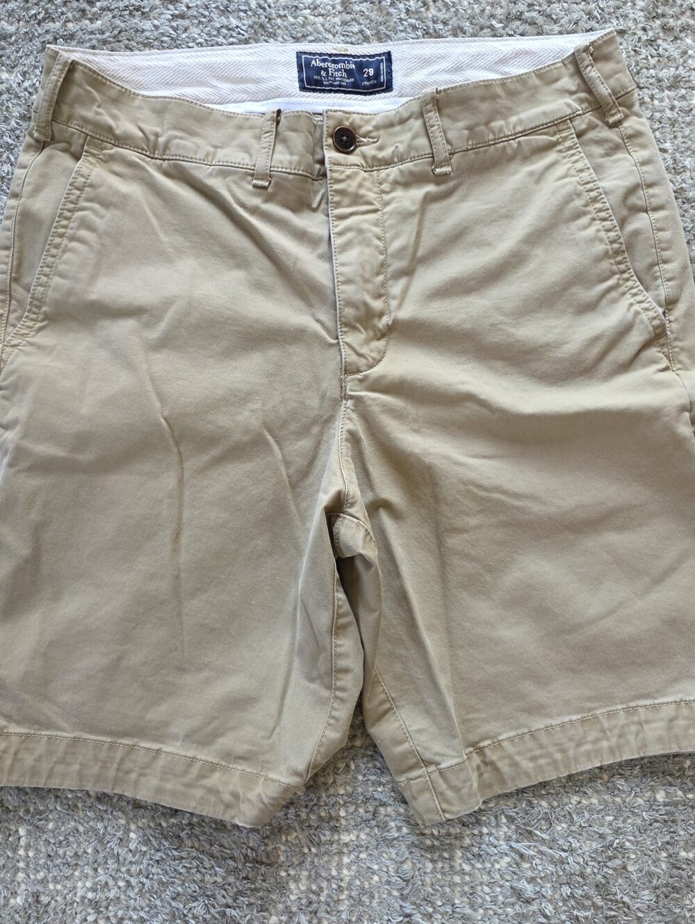 Abercrombie & Fitch Shorts Mens 29 Khaki Stretch 8.5 In Inseam